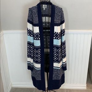 ♥️ EUC St. John’s Bay Navy/BabyBlueCardigan WomenL